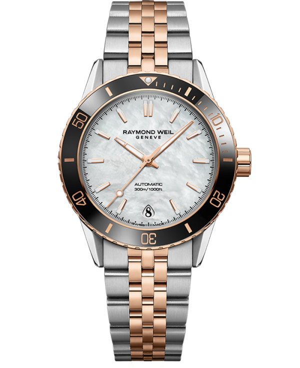 Raymond Weil Freelancer Men s Automatic MOP Dial Two-Toned Bracelet 2755-S51-97001 on Sale