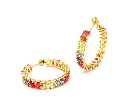 Ovale Multi Hoop Earrings in Yellow Gold Plating REOLRB-YG Online Hot Sale