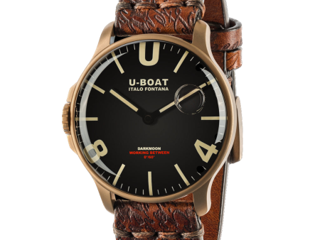 U-BOAT DARKMOON 44MM BLACK IP BRONZE   LEATHER STRAP  8467 Supply