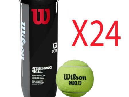 24 CANS WILSON PADEL CAN X3 SPEED BALL Yellow Sale