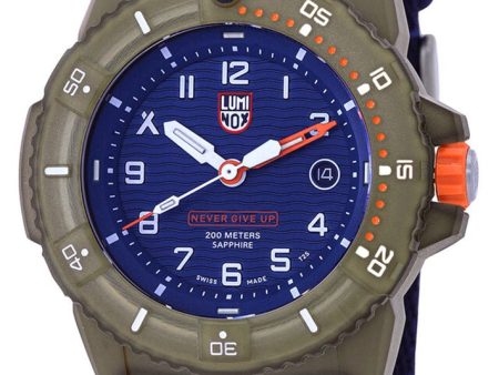 Limited Edition Luminox Bear Grylls Survival ECO x #tide Ocean Material Blue Dial Blue Textile Strap Date Divers Quartz Mens Watch XB.3703 Sale