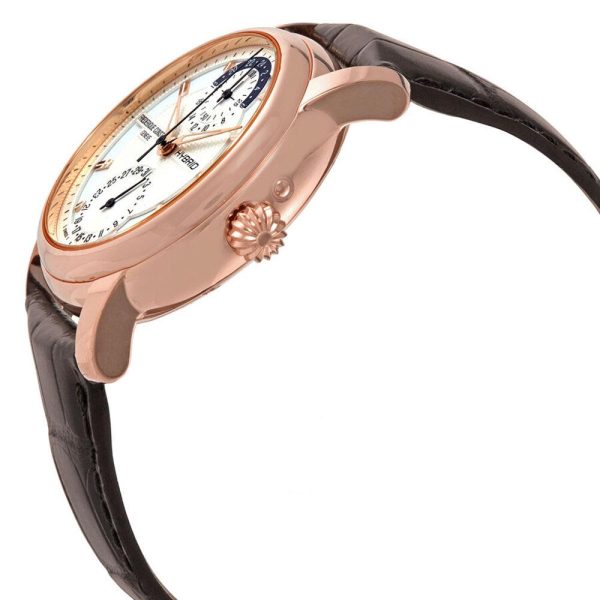 Frederique Constant Classic Hybrid Manufacture Automatic Mens Horological Smartwatch Worldtimer Rose Gold Plated Brown Leather FC-750V4H4 Online