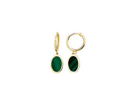 18Kt Green Loop Earrings Ref :KR(9-5)NHUE0116-MLCH Discount