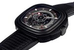 SEVENFRIDAY P-Series Racer Automatic Black Gray Dial Black Leather Strap Mens Watch P3B 01 For Cheap